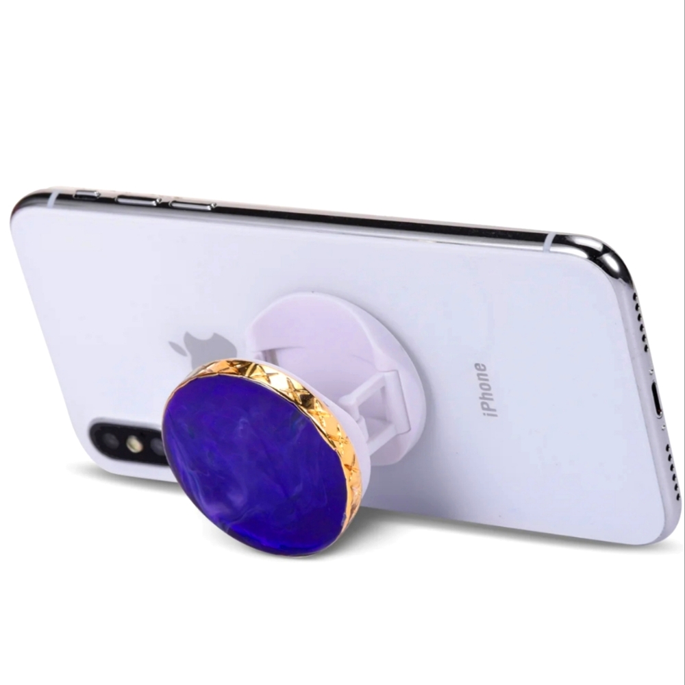 💚 Ellie Rose Phone Grip & Stand - Deep Purple/Gold
